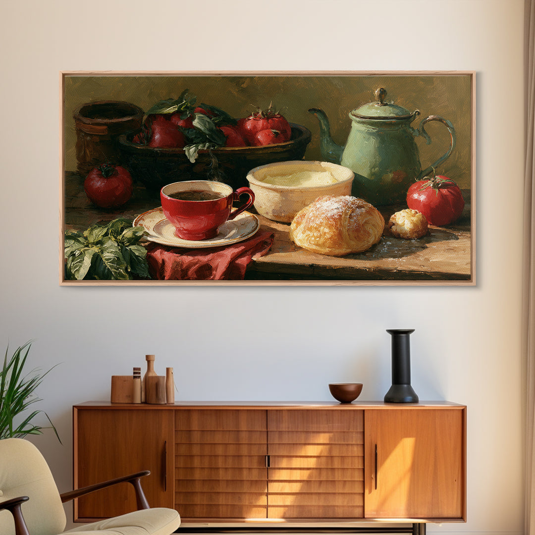Coffee and Pastry Scene for Breakfast Nook Canvas Print, Dining Room Art, Room Decor, Dining Room Decor, Fine Art, Dining, DRA-2x1-58