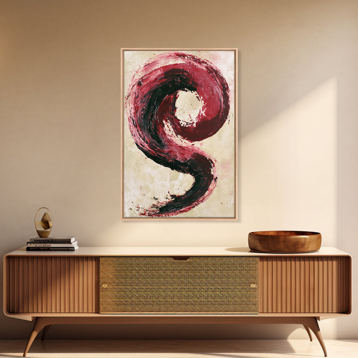 Abstract Red Wine Swirl Framed Canvas Print, Dining Room Art, Gallery Decor, Dining Room Decor, Dining, Minimalist Decor, DRA-2x3-2