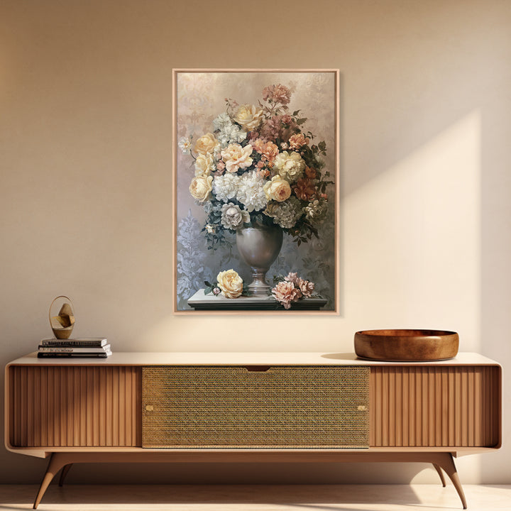 Classic Dutch Feast Arrangement Framed Canvas Print, Dining Room Art, Watercolor Painting, Dining Room Decor, Fine Art, Dining, DRA-2x3-3