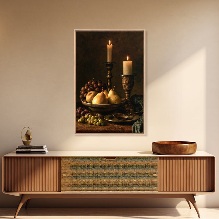 Classical Fruit Still Life Framed Canvas Print, Dining Room Art, Wall Art, Dining Room Decor, Watercolor Art, Dining, DRA-2x3-33