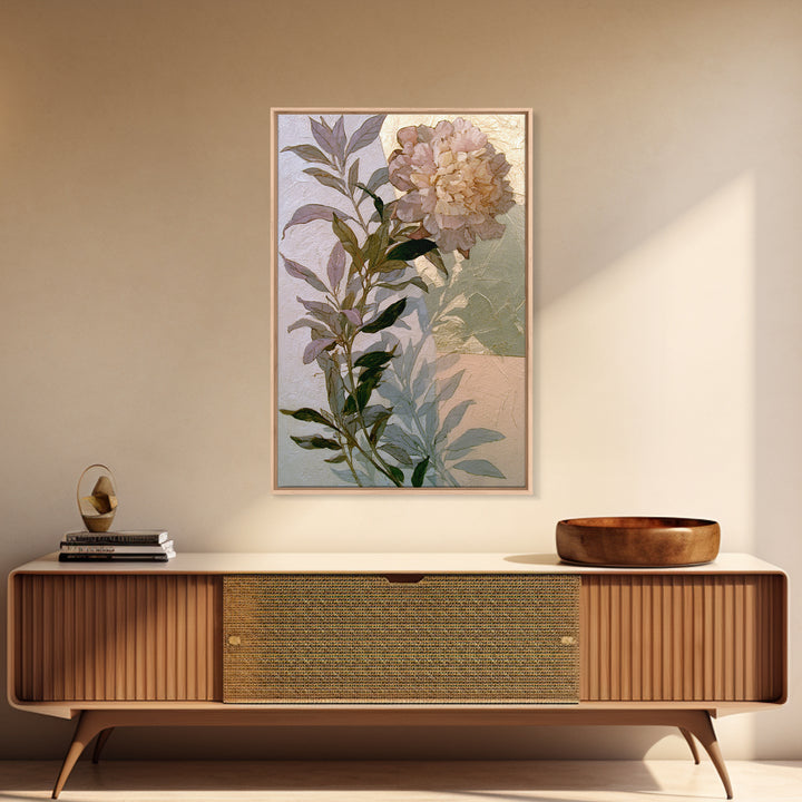 Pomegranate and Gold Leaf Botanical Study Canvas Print, Dining Room Art, Coastal Wall Art, Dining Room Decor, Watercolor Art, DRA-2x3-40