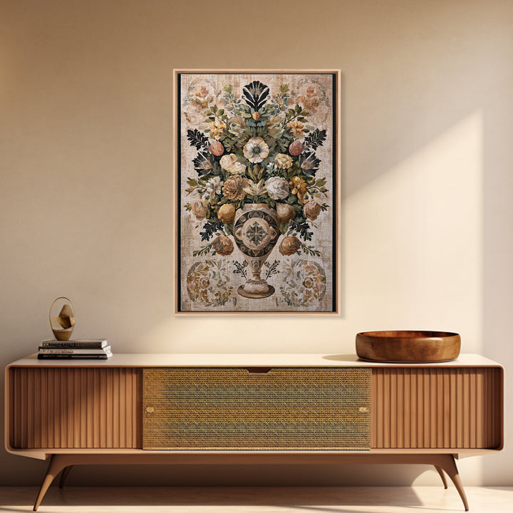 Classic Dutch Feast Arrangement Framed Canvas Print, Dining Room Art, Food Art, Dining Room Decor, Oil Painting, Dining, DRA-2x3-51