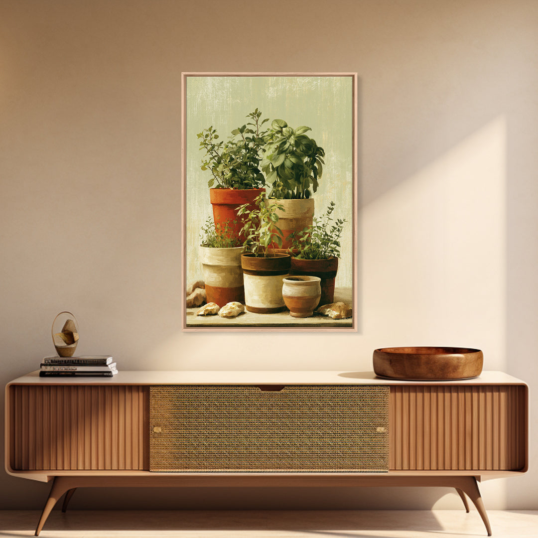 Modern Kitchen Herbs Canvas Print, Dining Room Art, Fall Decor, Dining Room Decor, Dining, Kitchen Art, Living Room Decor, DRA-2x3-65