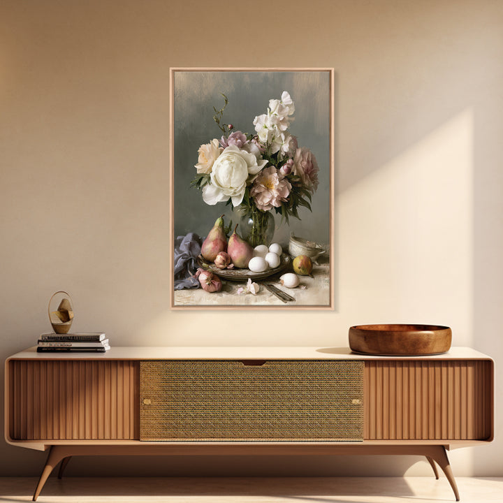 Classic Dutch Feast Arrangement Framed Canvas Print, Dining Room Art, Room Decor, Dining Room Decor, Fine Art, Dining, DRA-2x3-75
