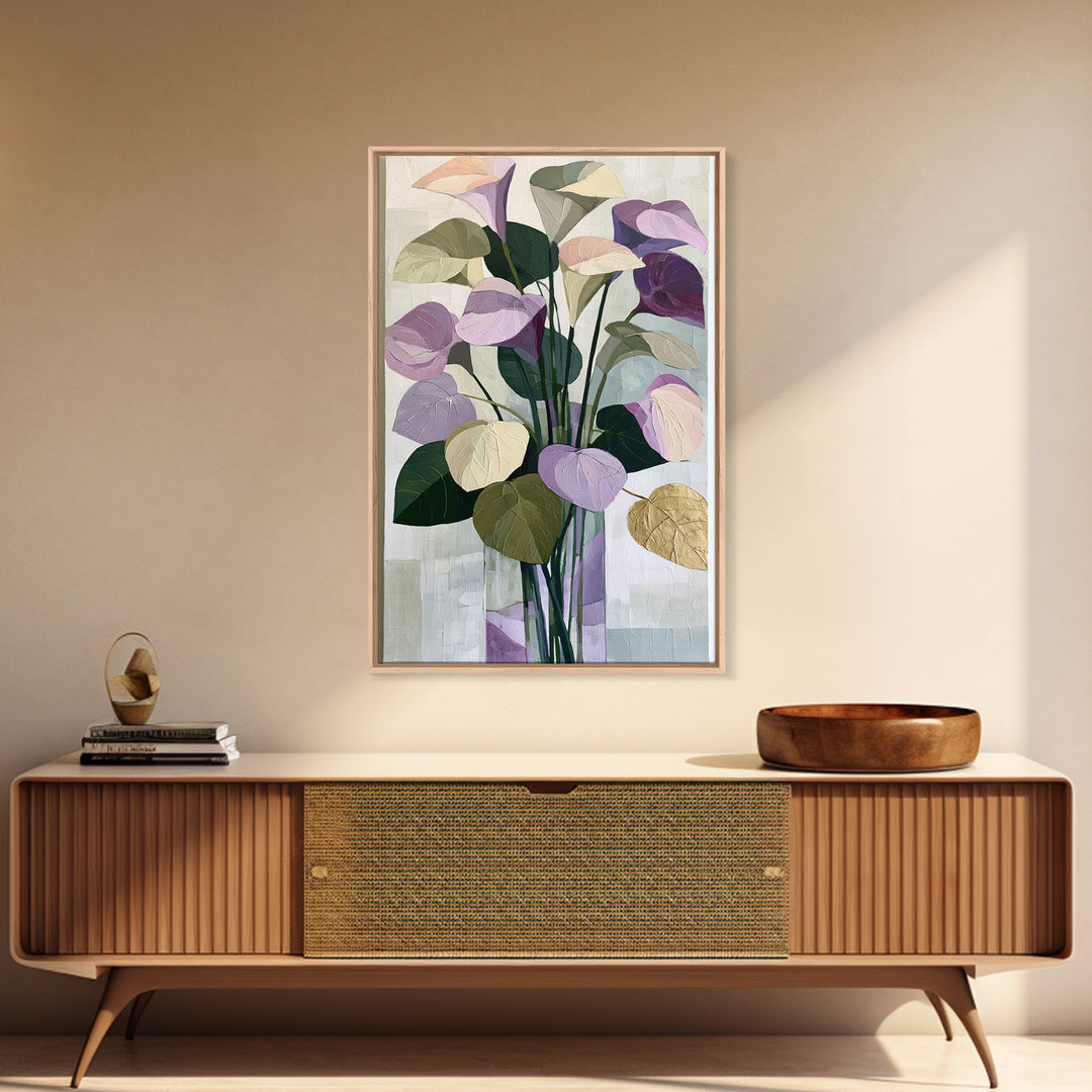 Large Expressive Flower Vase Framed Canvas Print, Dining Room Art, Digital Print, Dining Room Decor, Watercolor Art, Dining, DRA-2x3-8