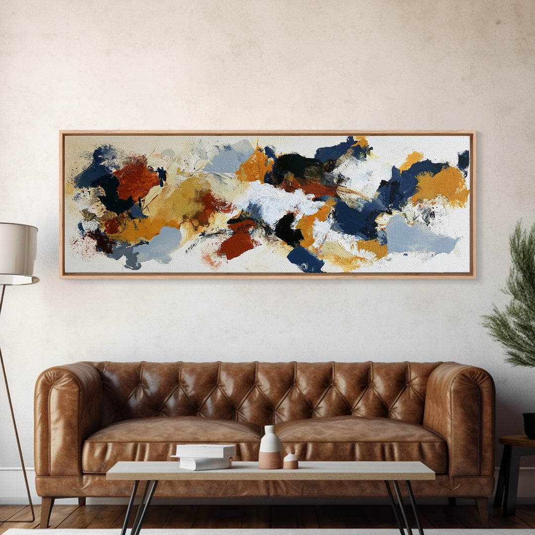 Abstract Composition in Appetite Friendly Warm Tones Canvas Print, Dining Room Art, Coastal Wall Art, Dining Room Decor, Dining, DRA-3x1-20