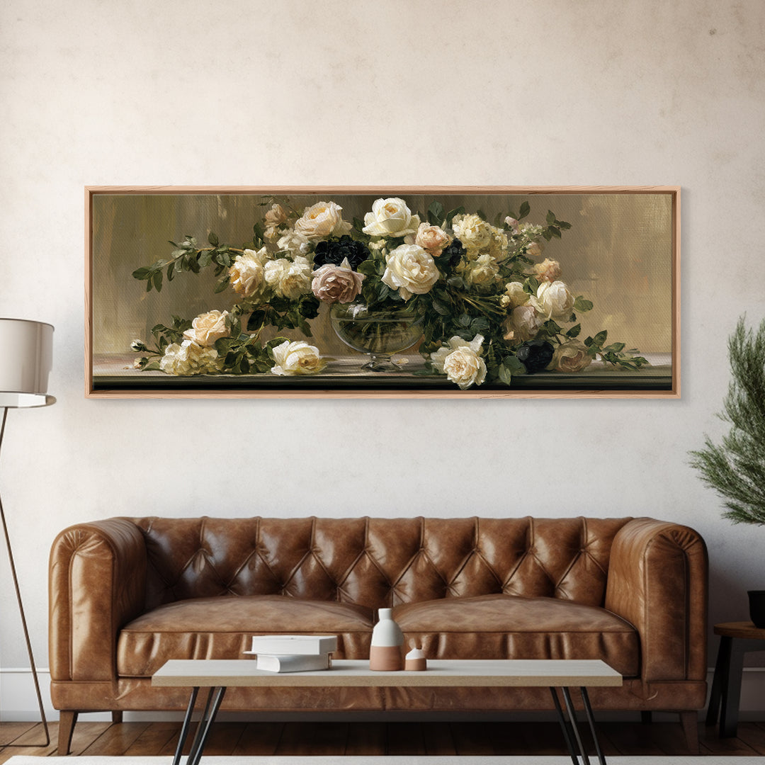 Classic Dutch Feast Arrangement Canvas Print, Dining Room Art, Statement Artwork, Dining Room Decor, Fine Art, Dining, DRA-3x1-35