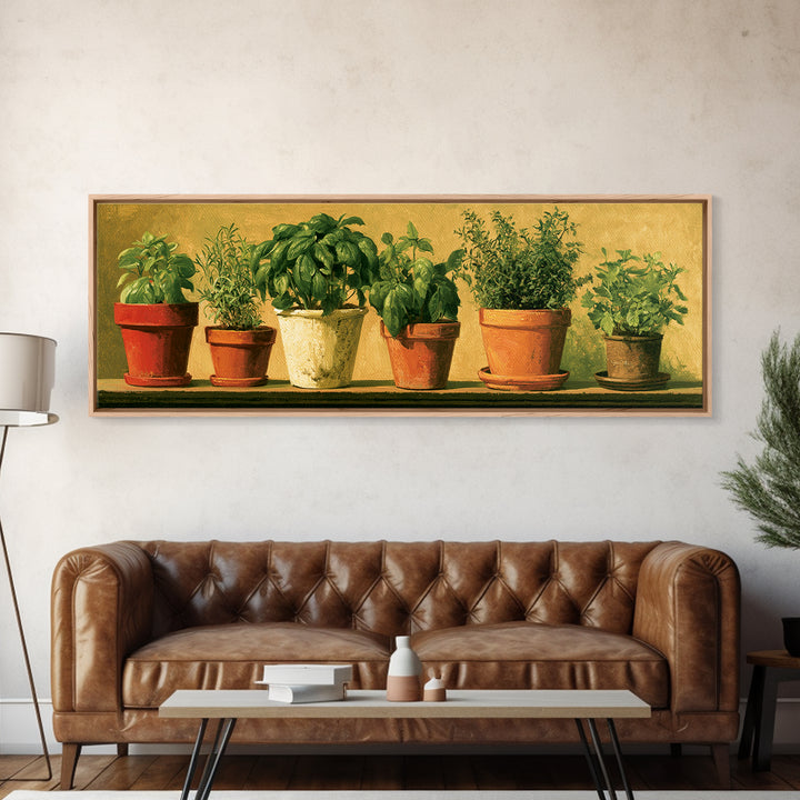 Modern Kitchen Herbs Canvas Print, Dining Room Art, Printable Art, Dining Room Decor, Abstract Art, Dining, Coastal Wall Art, DRA-3x1-49
