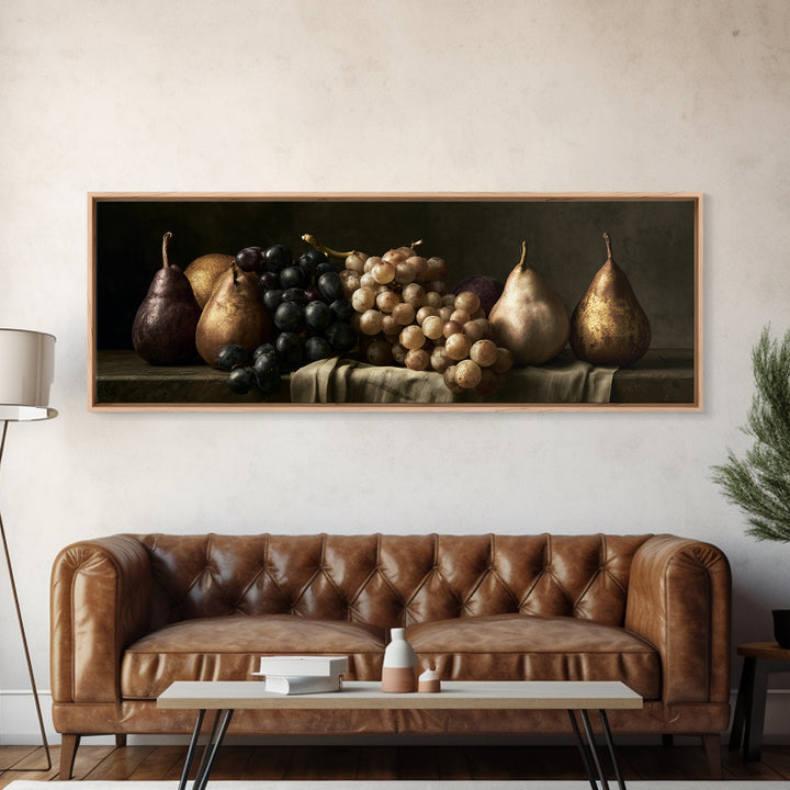 Classical Fruit Still Life Canvas Print, Dining Room Art, Abstract Wall Art, Dining Room Decor, Watercolor Art, Dining, DRA-3x1-65