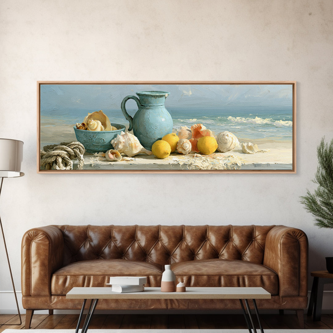 Shellfish and Lemon Still Life Canvas Print, Dining Room Art, Set of 3 Prints, Dining Room Decor, Dining, Fine Art Print, DRA-3x1-8