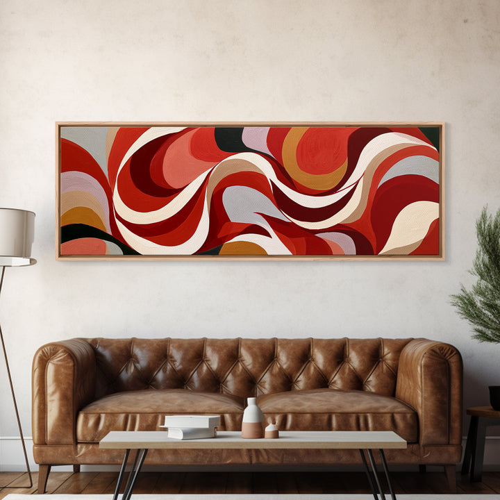 Abstract Red Wine Swirl Framed Canvas Print, Dining Room Art, Canvas Art, Dining Room Decor, Fine Art, Dining, Bedroom Wall Art, DRA-3x1-82