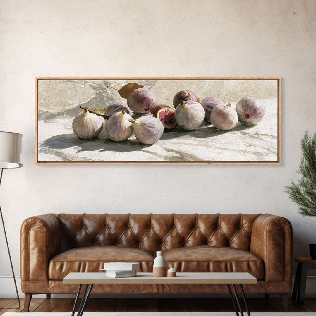 Figs on Marble Framed Canvas Print, Dining Room Art, Print, Dining Room Decor, Dining, Living Room Decor, Abstract Wall Art, DRA-3x1-87