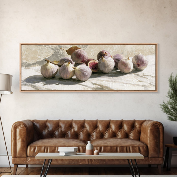 Figs on Marble Framed Canvas Print, Dining Room Art, Print, Dining Room Decor, Dining, Living Room Decor, Abstract Wall Art, DRA-3x1-87