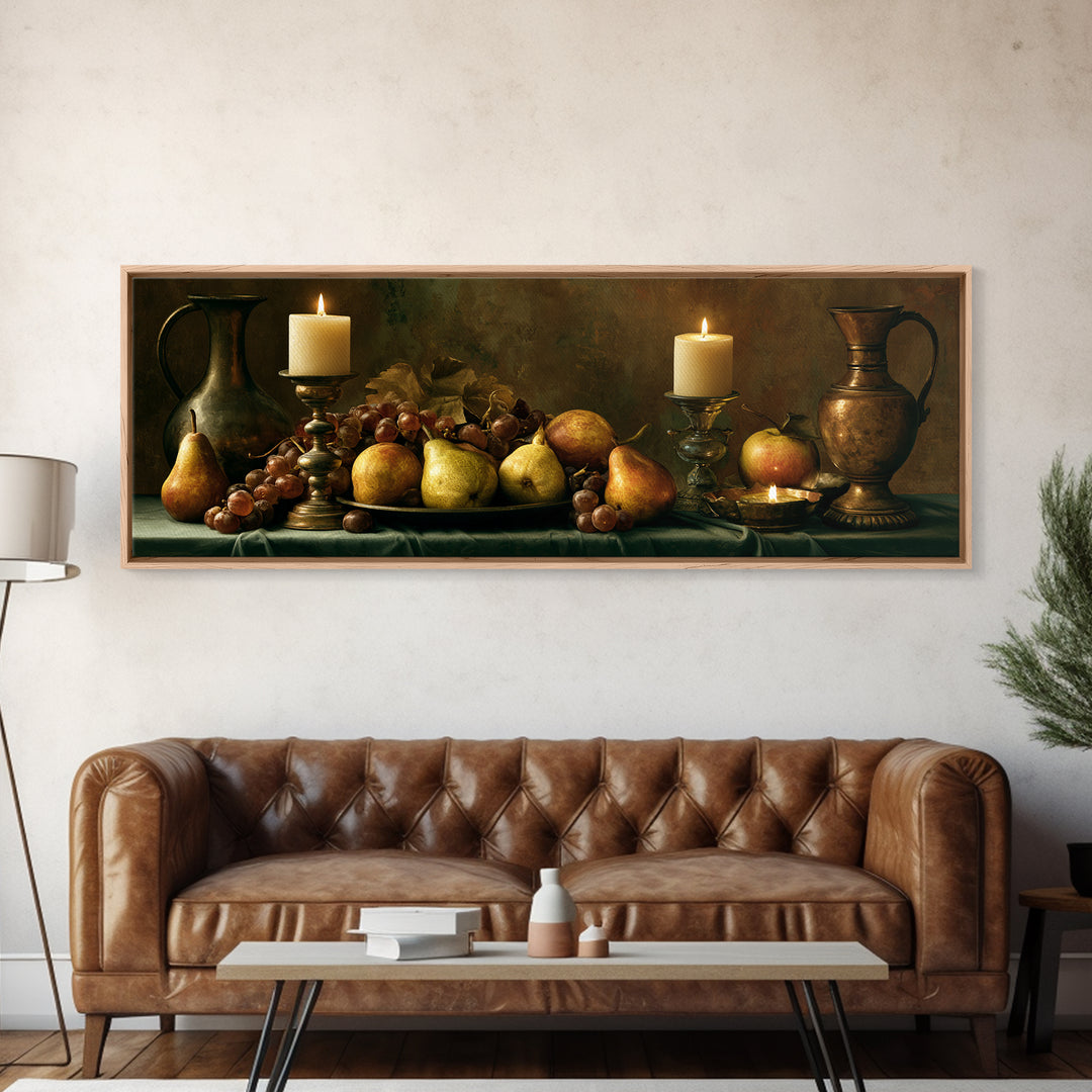 Classical Fruit Still Life Framed Canvas Print, Dining Room Art, Set of 3 Prints, Dining Room Decor, Oil Painting, Dining, DRA-3x1-89