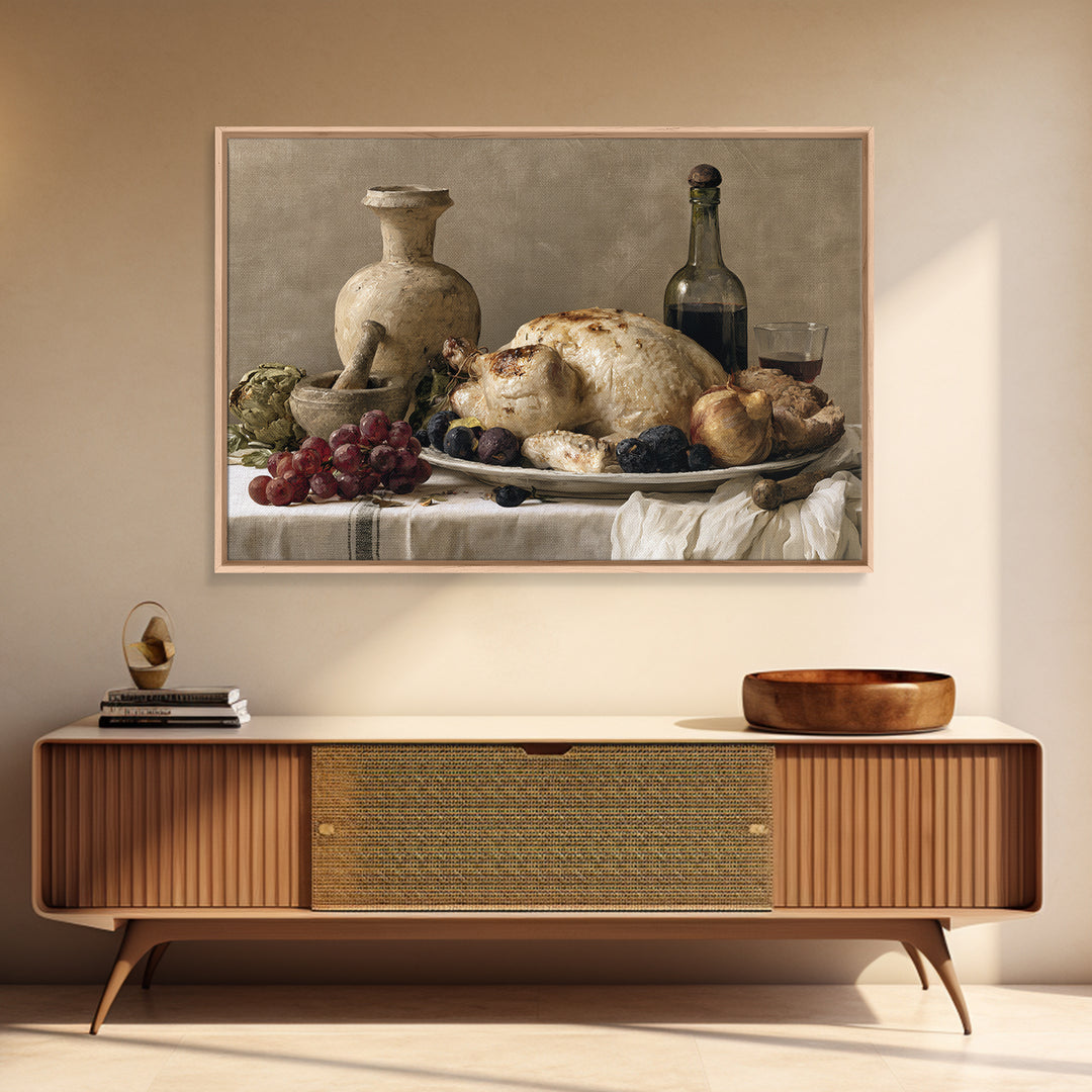 Classic Dutch Feast Arrangement Framed Canvas Print, Dining Room Art, Canvas Wall Art, Dining Room Decor, Fine Art, Dining, DRA-3x2-23
