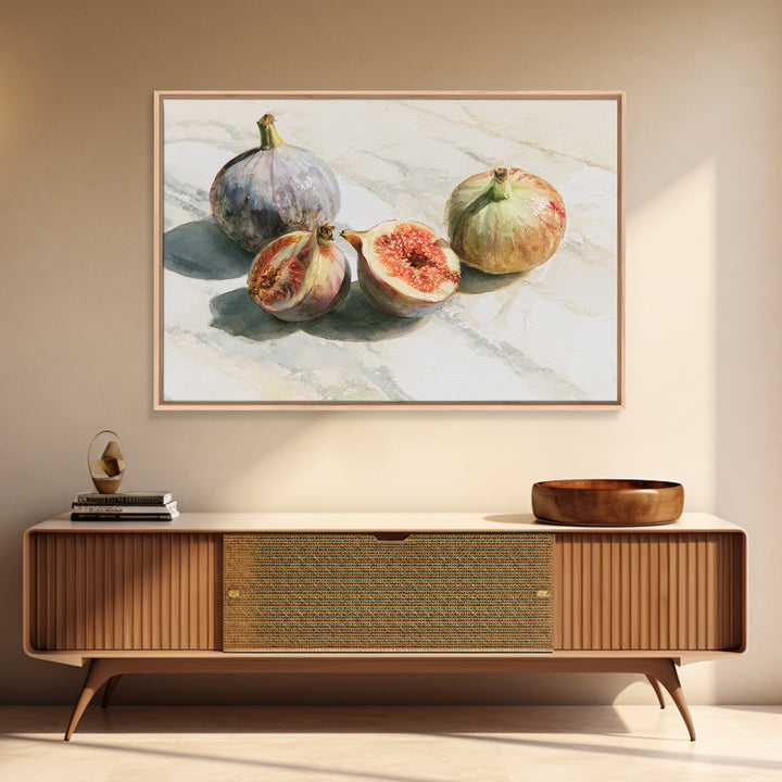 Figs on Marble Framed Canvas Print, Dining Room Art, Canvas Art, Dining Room Decor, Fine Art, Dining, Bedroom Wall Art, DRA-3x2-27