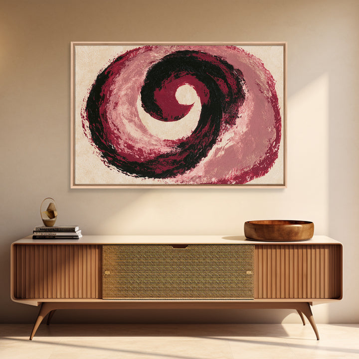 Abstract Red Wine Swirl Framed Canvas Print, Dining Room Art, Bedroom Decor, Dining Room Decor, Abstract Art, Dining, DRA-3x2-46