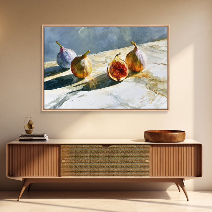 Figs on Marble Framed Canvas Print, Dining Room Art, Gallery Decor, Dining Room Decor, Fine Art, Dining, Minimalist Decor, DRA-3x2-99