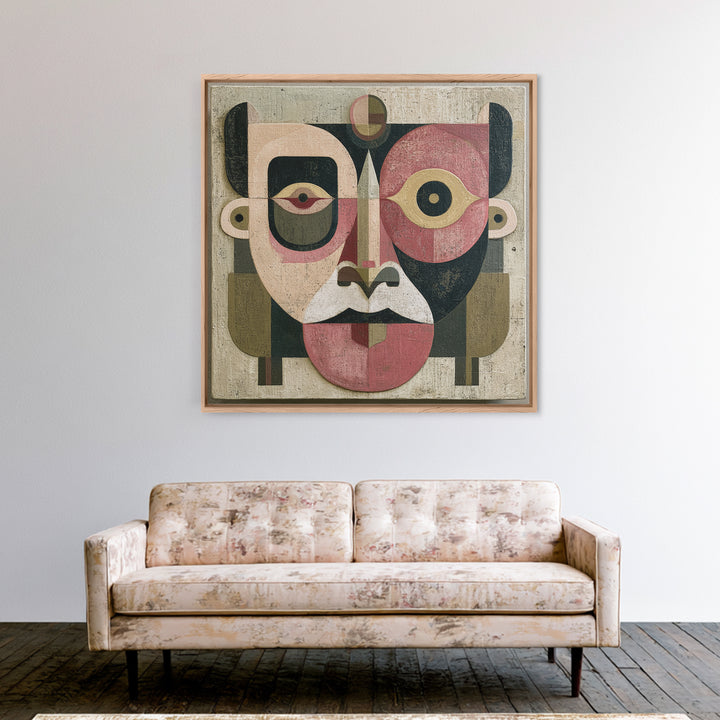 Abstract Mask with Playful Textures Canvas Print, Eclectic Art, Room Decor, Living Room Decor, Abstract Art, Eclectic, ECL-1x1-20