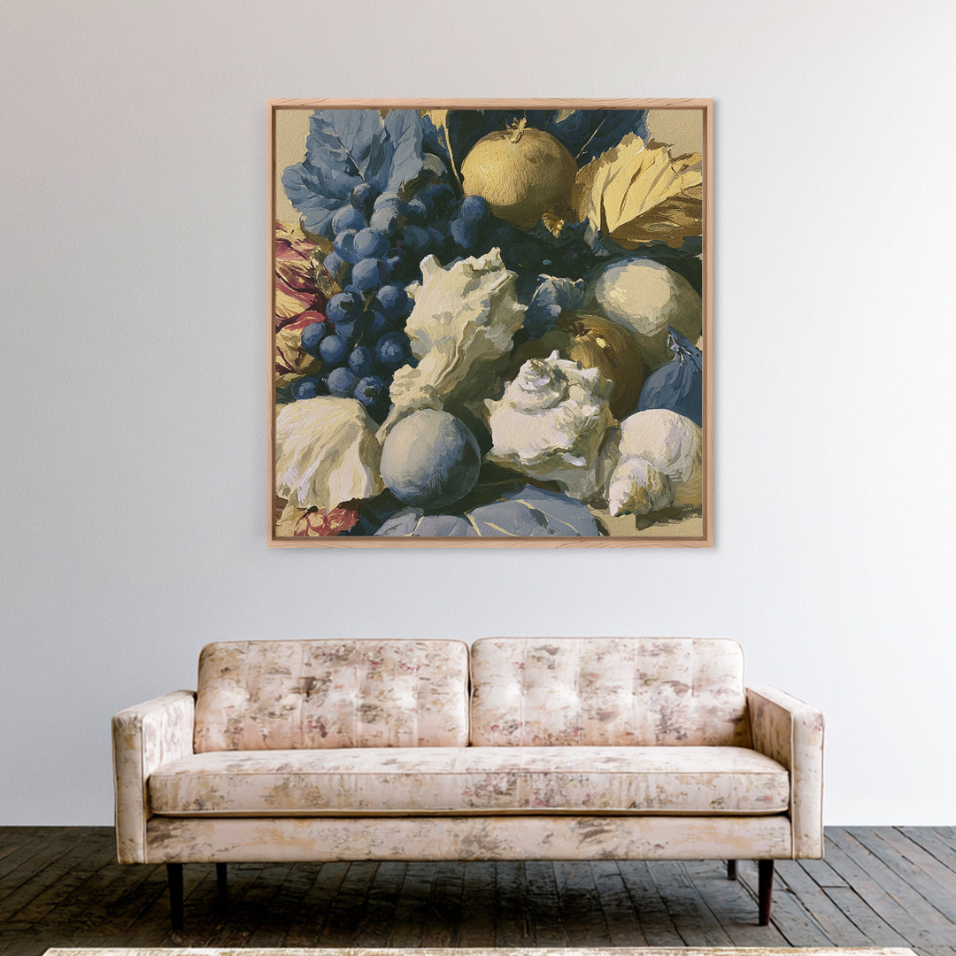 Bold Maximalist Still Life Framed Canvas Print, Eclectic Art, Digital Print, Living Room Decor, Eclectic, Fine Art Print, ECL-1x1-27