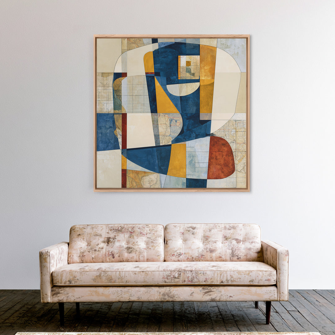 Abstract Shapes Layered Canvas Print, Eclectic Art, Home Decor, Living Room Decor, Abstract Art, Eclectic, Original Painting, ECL-1x1-4