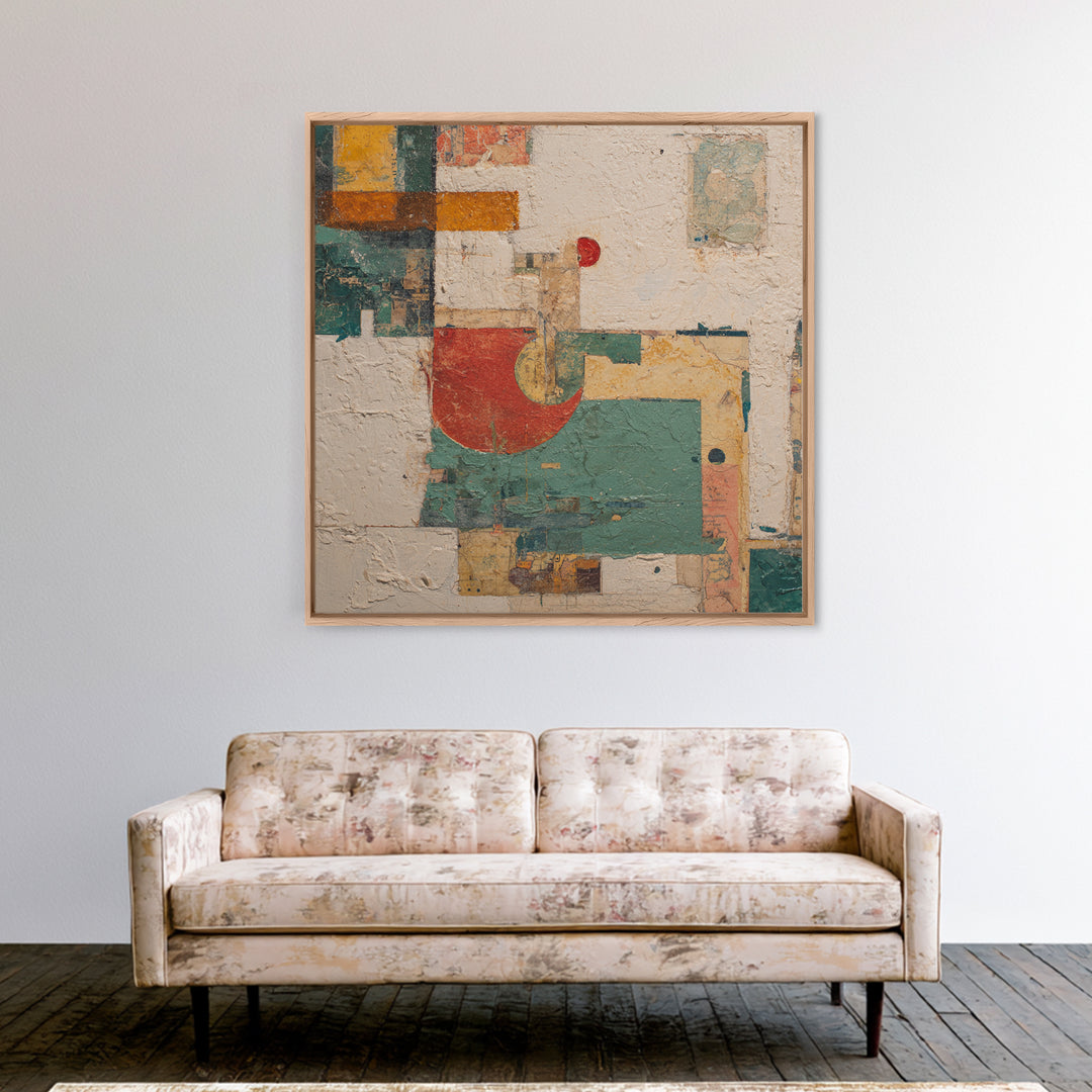 Botanical Collage with Butterflies and Old Paper Canvas Print, Eclectic Art, Living Room Decor, Oil Painting, Eclectic, ECL-1x1-85