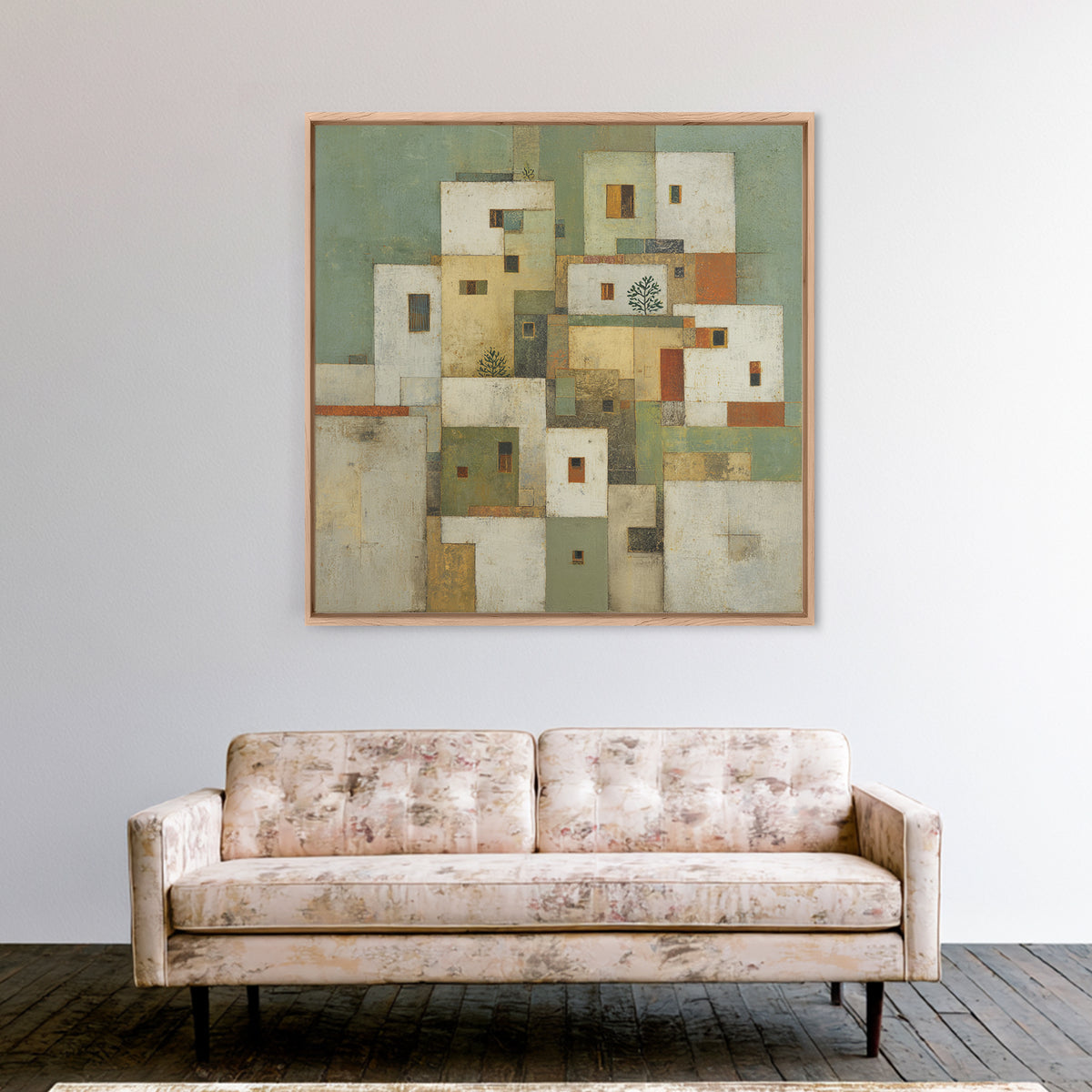 Geometric Sun and Hand Motif Canvas Print, Eclectic Art, Wall Art, Living Room Decor, Abstract Art, Eclectic, Printables, ECL-1x1-87