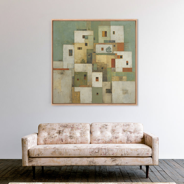 Geometric Sun and Hand Motif Canvas Print, Eclectic Art, Wall Art, Living Room Decor, Abstract Art, Eclectic, Printables, ECL-1x1-87