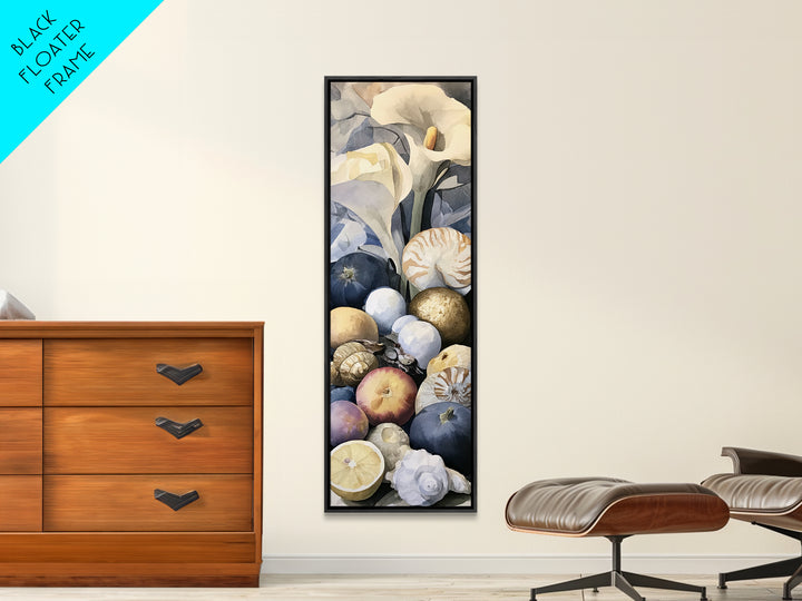 Bold Maximalist Still Life Framed Canvas Print, Eclectic Art, Modern Decor, Living Room Decor, Abstract Art, Eclectic, ECL-1x3-15