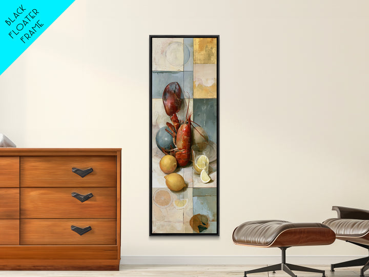Unexpected Lobster and Lemons Still Life Canvas Print, Eclectic Art, Art, Living Room Decor, Fine Art, Eclectic, Large Wall Art, ECL-1x3-78