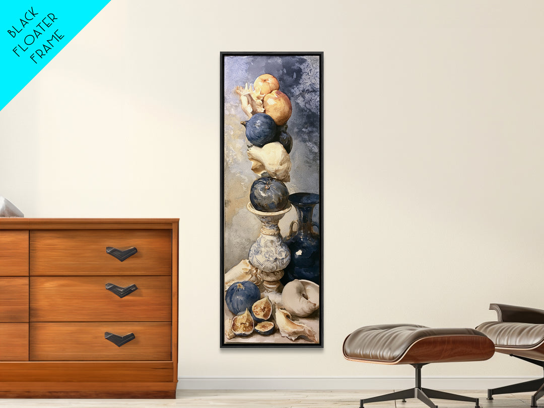 Bold Maximalist Still Life Framed Canvas Print, Eclectic Art, Oil Painting, Living Room Decor, Eclectic, Dopamine Decor, ECL-1x3-87