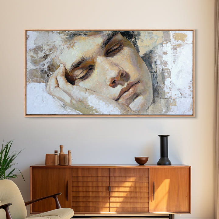 Layered Tapestry Pattern Framed Canvas Print, Eclectic Art, Digital Art, Living Room Decor, Oil Painting, Eclectic, ECL-2x1-60