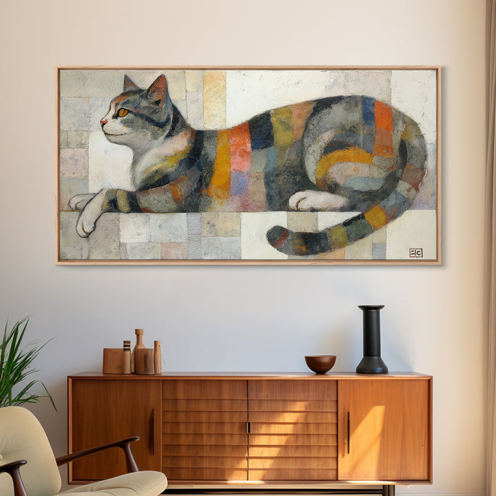 Mixed Media Woman Canvas Print, Eclectic Art, Original Art, Living Room Decor, Fine Art, Eclectic, Gallery Decor, Neutral Decor, ECL-2x1-76