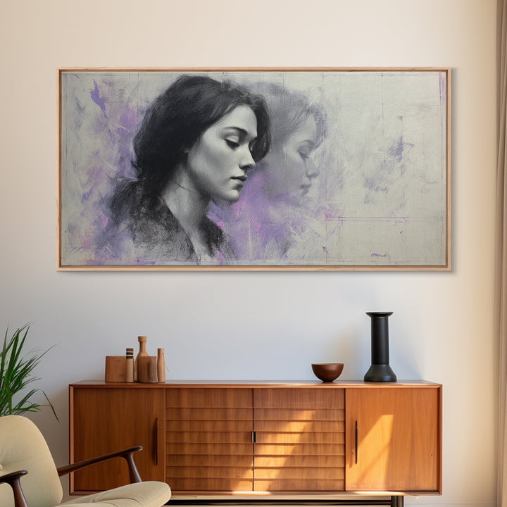 Layered Tapestry Pattern Framed Canvas Print, Eclectic Art, Portrait, Living Room Decor, Fine Art, Eclectic, Modern Decor, ECL-2x1-84