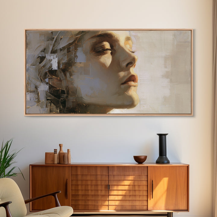 Surreal Desert with Floating Arches Framed Canvas Print, Eclectic Art, Boho, Living Room Decor, Eclectic, Unique Wall Art, ECL-2x1-90