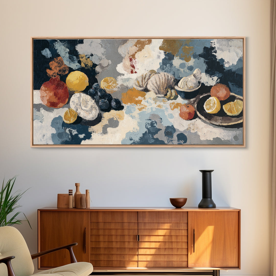 Bohemian Patchwork Landscape Framed Canvas Print, Eclectic Art, Boho, Living Room Decor, Fine Art, Eclectic, Unique Wall Art, ECL-2x1-92