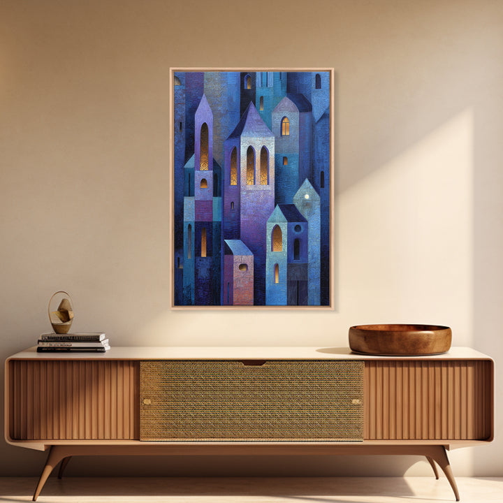 Bohemian Patchwork Landscape Framed Canvas Print, Eclectic Art, Boho, Living Room Decor, Fine Art, Eclectic, Unique Wall Art, ECL-2x3-56