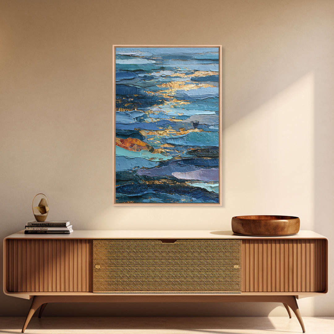 Bold Maximalist Still Life Framed Canvas Print, Eclectic Art, Textured Painting, Living Room Decor, Oil Painting, Eclectic, ECL-2x3-59