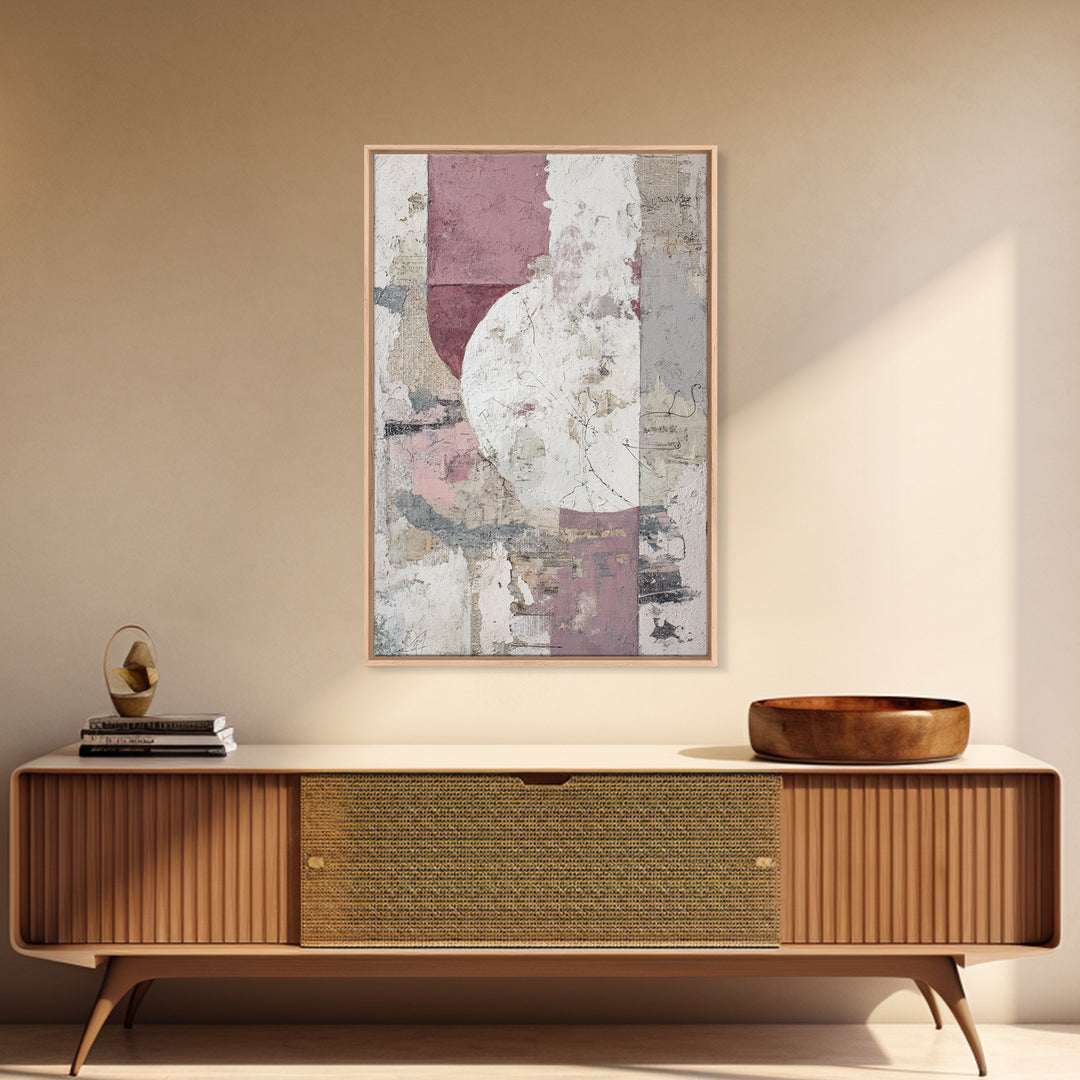 Abstract Shapes Layered Framed Canvas Print, Eclectic Art, Unique Wall Art, Living Room Decor, Abstract Art, Eclectic, ECL-2x3-60