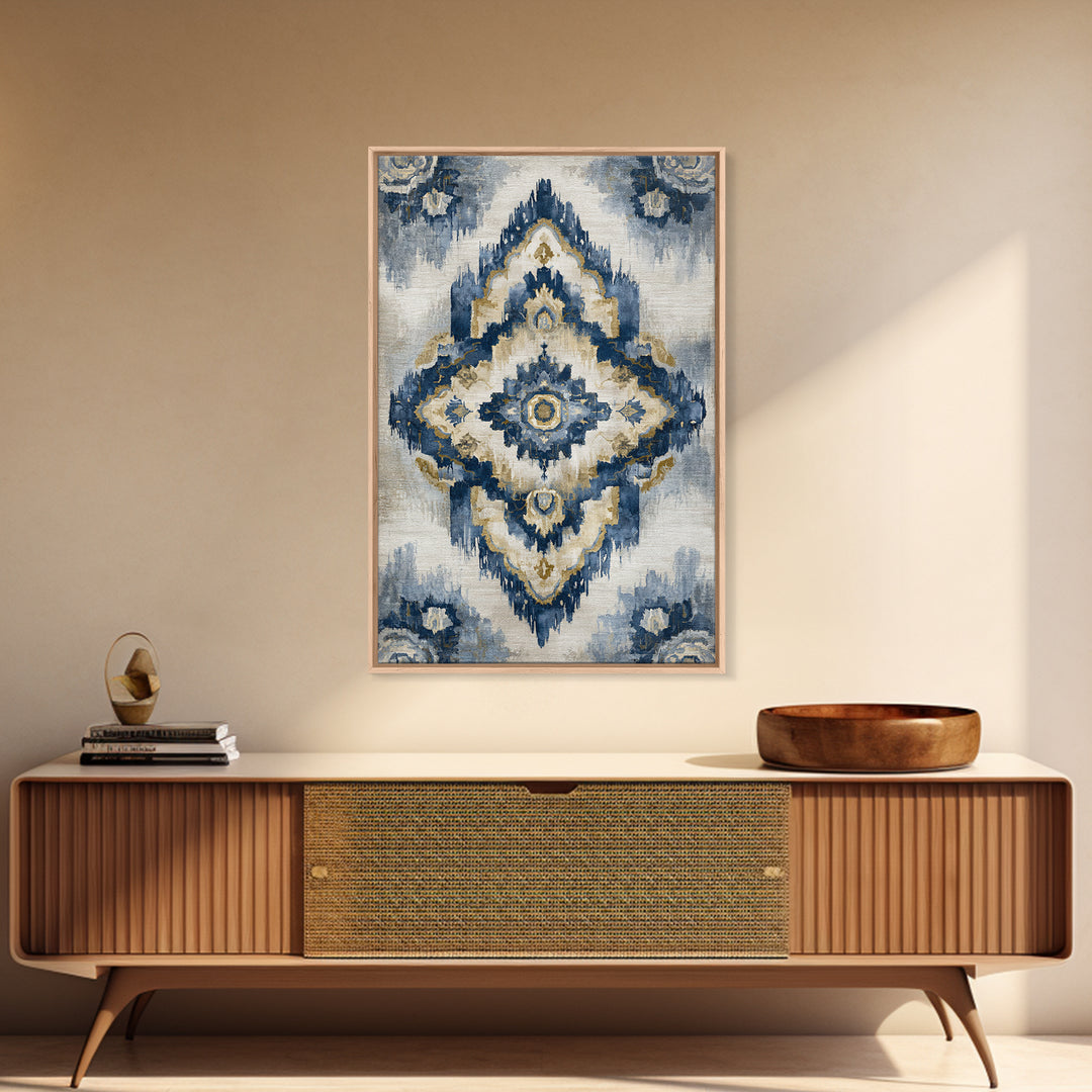 Layered Tapestry Pattern Canvas Print, Eclectic Art, Textured Painting, Living Room Decor, Fine Art, Eclectic, Digital Art, ECL-2x3-96