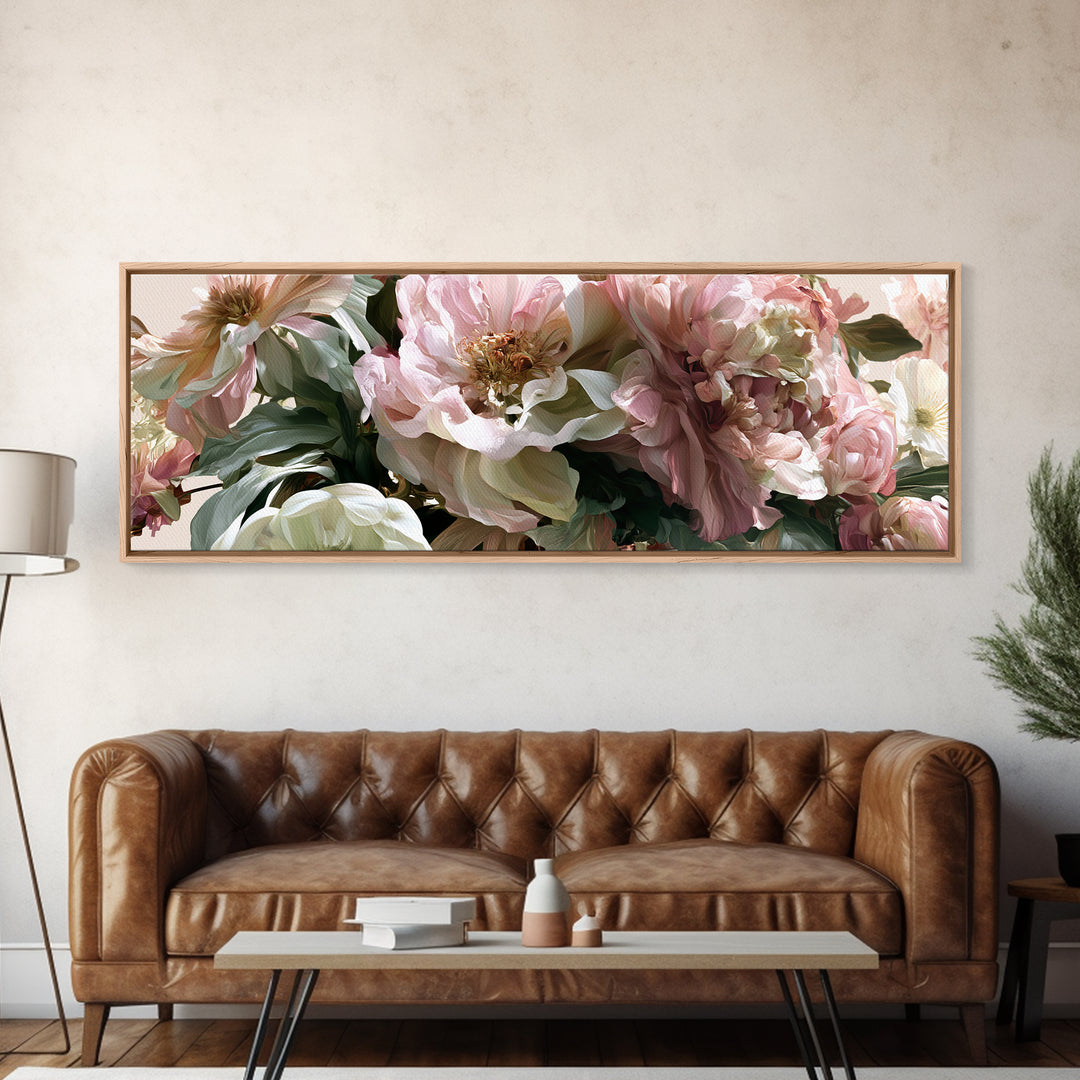 Retro Futurist Vase of Flowers Canvas Print, Eclectic Art, Living Room Decor, Fine Art, Eclectic, Textured Painting, ECL-3x1-50