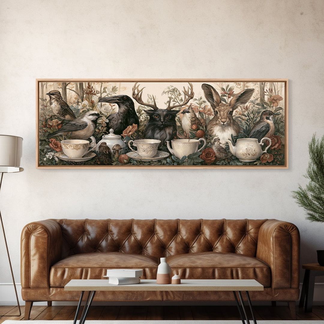 Odd Dream Garden Framed Canvas Print, Eclectic Art, Wall Art, Living Room Decor, Watercolor Art, Eclectic, Printables, ECL-3x1-57