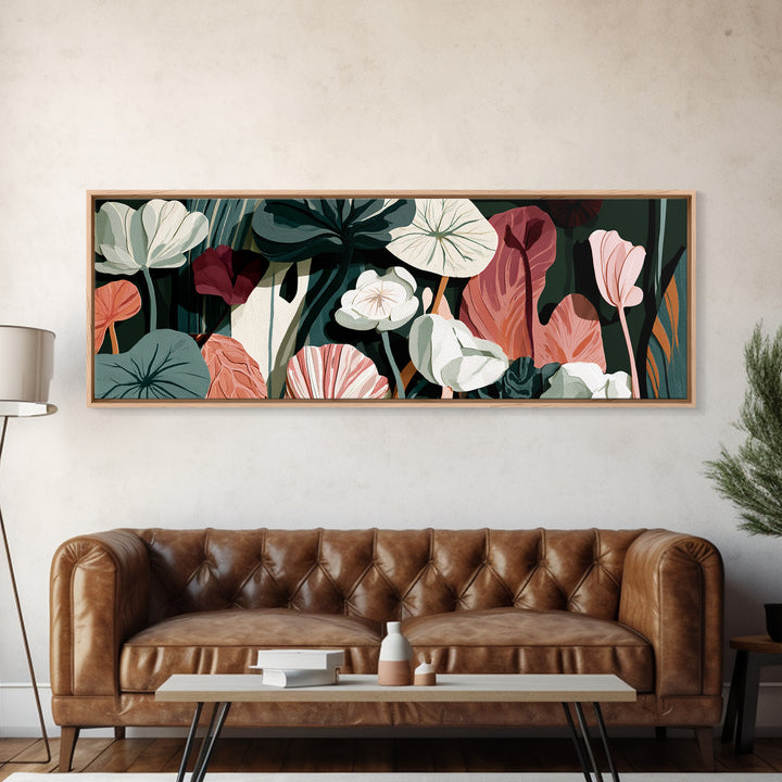 Matisse Inspired Cutouts with Botanical Details Canvas Print, Eclectic Art, Living Room Decor, Watercolor Art, Eclectic, ECL-3x1-70