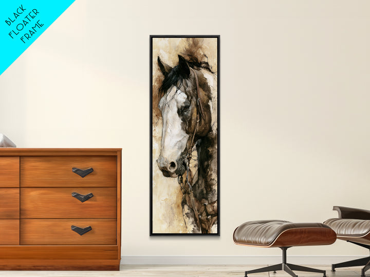 Horse Head Rendered Canvas Print, Equestrian Art, Gallery Wall Art, Living Room Decor, Fine Art, Equestrian, Textured Painting, EQU-1x3-18