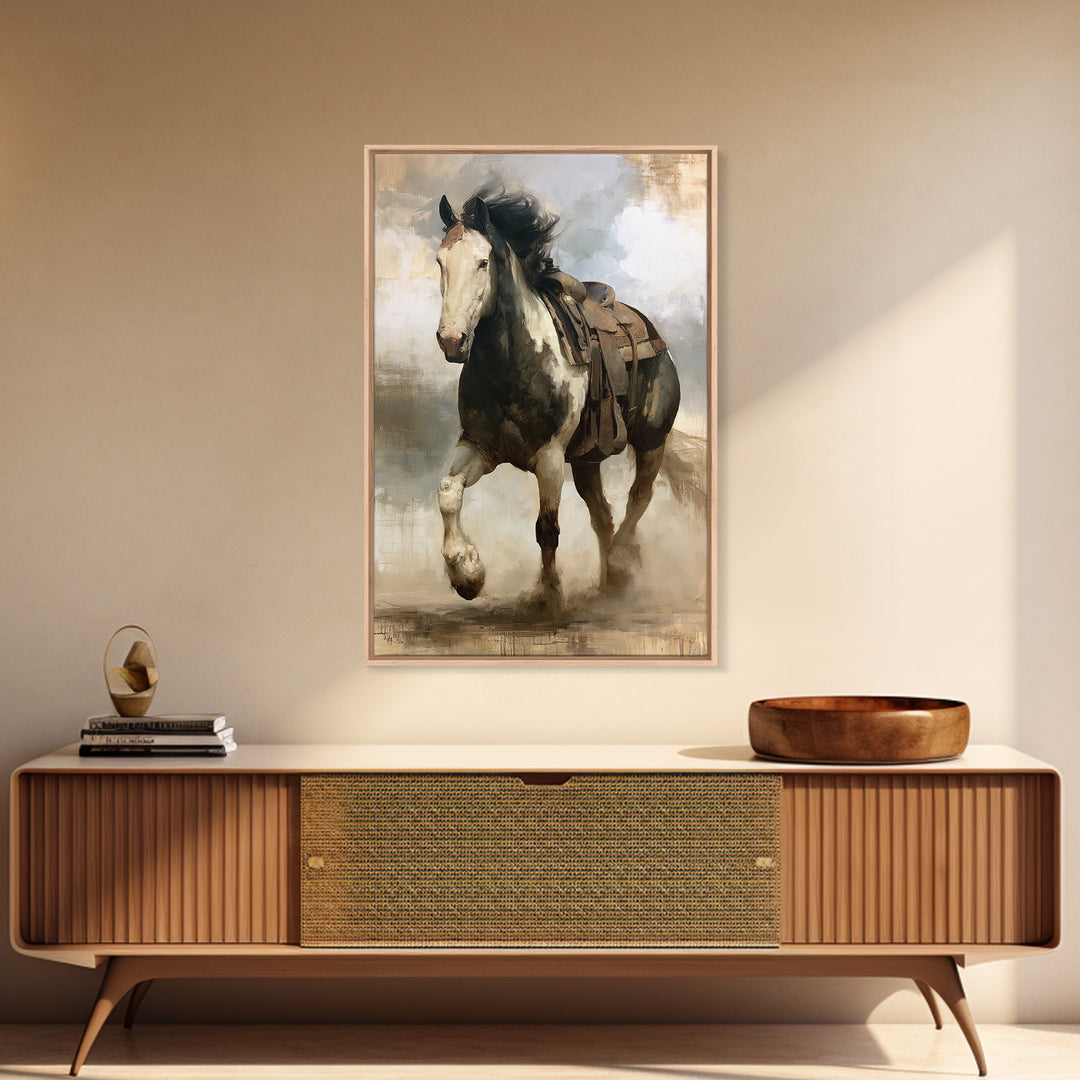 Horse Mane Flowing Like Abstract Waves Canvas Print, Equestrian Art, Fine Art Print, Living Room Decor, Abstract Art, EQU-2x3-27