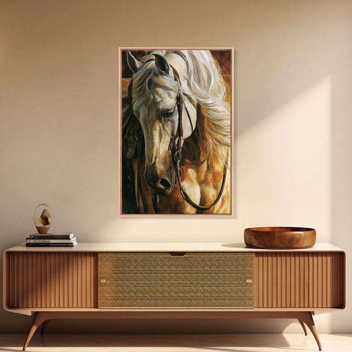 Horse Mane Flowing Like Abstract Waves Canvas Print, Equestrian Art, Living Room Decor, Abstract Art, Equestrian, EQU-2x3-99