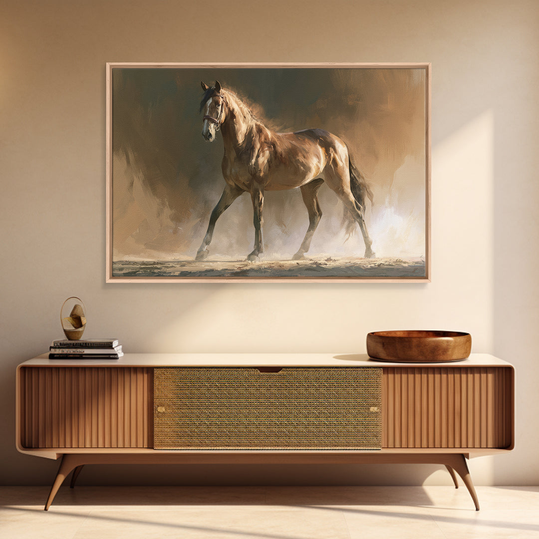 Dressage Horse in Refined Classical Pose Canvas Print, Equestrian Art, Living Room Decor, Equestrian, Farmhouse Wall Art, EQU-3x2-62