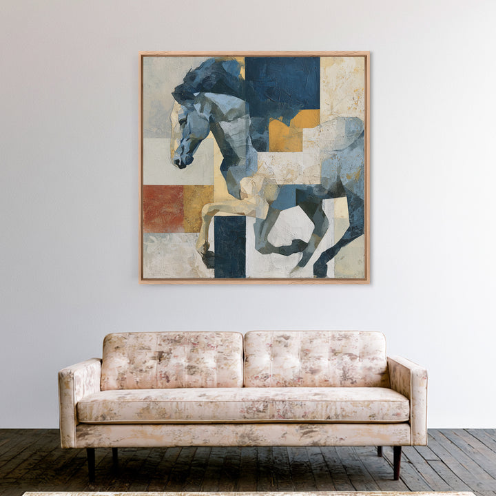 Expressionist Horse in Motion with Wild Mane Canvas Print, Expressionist Art, Modern Art, Living Room Decor, Expression, EXP-1x1-10