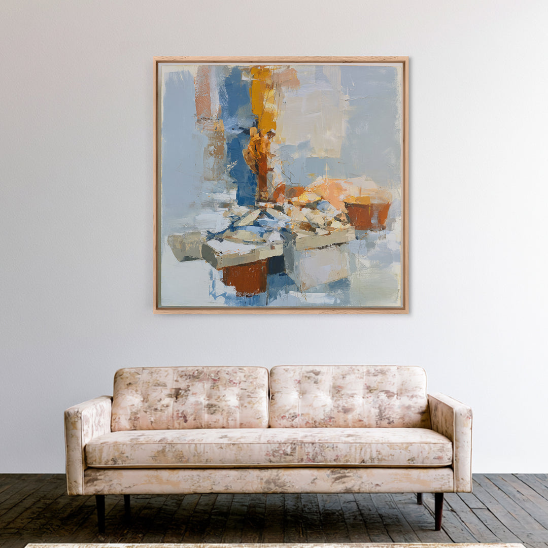 Fish Market Scene Canvas Print, Expressionist Art, Modern Wall Art, Living Room Decor, Fine Art, Expression, Fine Art Print, EXP-1x1-22