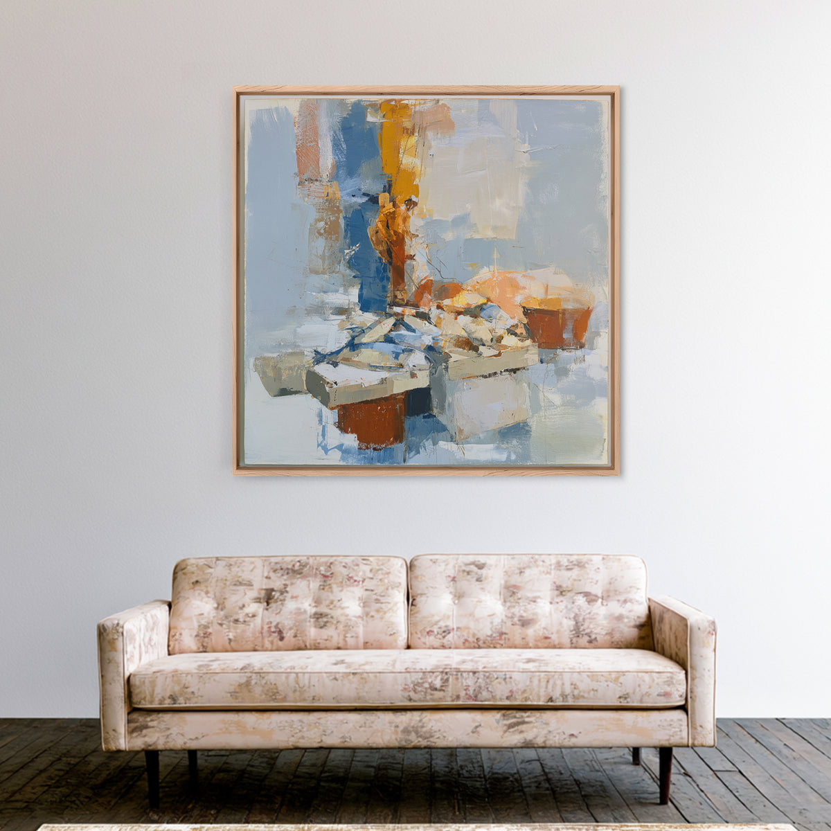 Fish Market Scene Canvas Print, Expressionist Art, Modern Wall Art, Living Room Decor, Fine Art, Expression, Fine Art Print, EXP-1x1-22